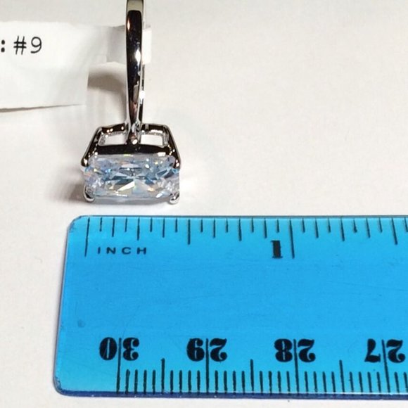 Princess Cut Cubic Zirconia Cocktail Ring Size 10 Silver Rhodium Plated - Picture 10 of 12